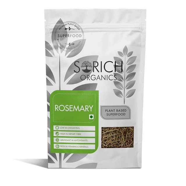 Sorich Organics Rosemary Leaves 100 Gram for Hair Growth and Seasoning Food and Herbal Rosemary Tea | Packed Clean, No Dust| High in Antioxidants | Improve Memory | Protect Vision | Lower Blood Sugar