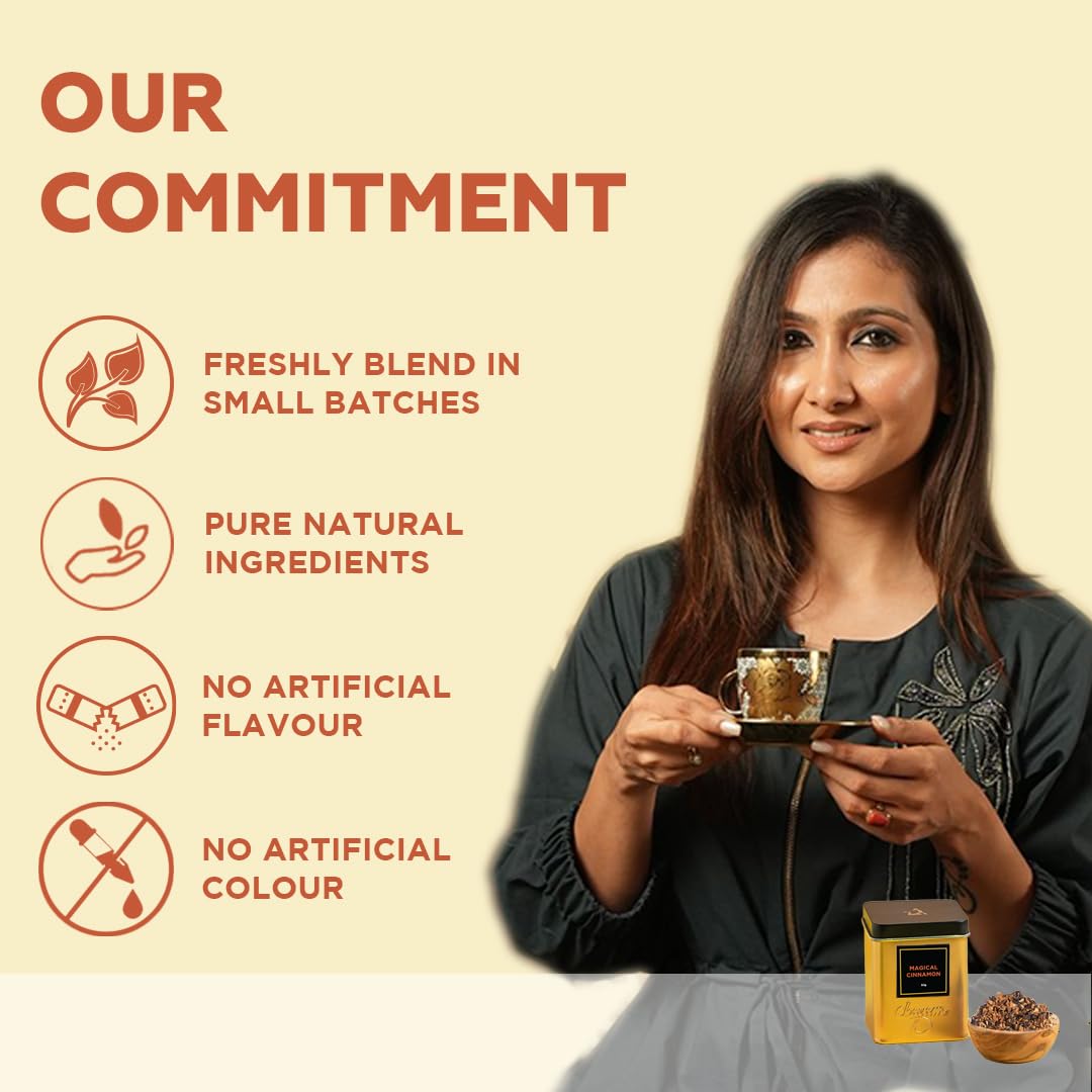 CHAYAM Kashmiri Kahwa Green Tea | 50g Loose Green Tea with Natural Saffron Flavour & Real Cardamom, Cinnamon, Cloves, Almond & Rose Petals | Boosts Immunity & Digestion | Authentic Kashmiri Chai