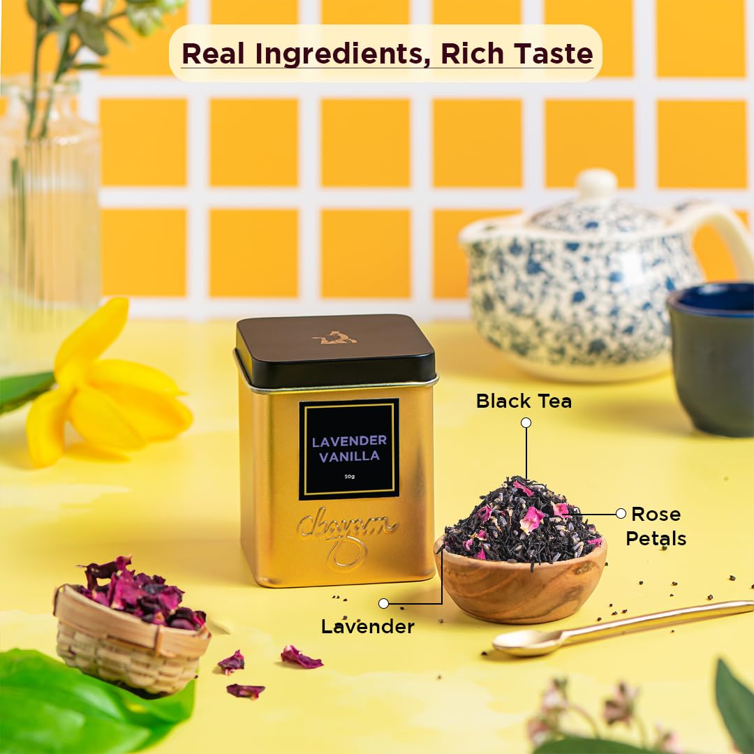 CHAYAM Kashmiri Kahwa Green Tea | 50g Loose Green Tea with Natural Saffron Flavour & Real Cardamom, Cinnamon, Cloves, Almond & Rose Petals | Boosts Immunity & Digestion | Authentic Kashmiri Chai