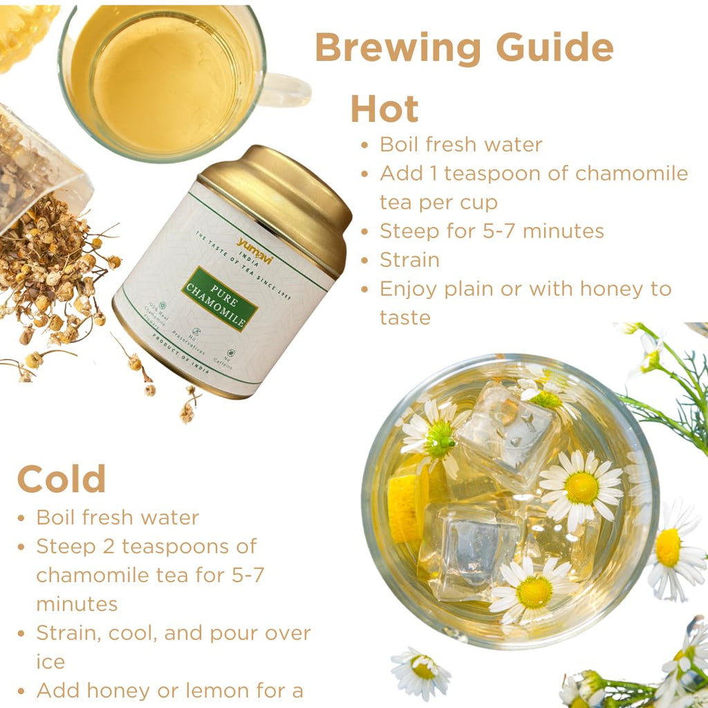 Yumavi Chamomile and Butterfly Pea Tea - 30 gm x 2 || No Harmful PET Jars or Plastic || Natural Antioxidant Tisanes || Immunity Booster & Stress Reliever || No Caffeine Herbal Tea