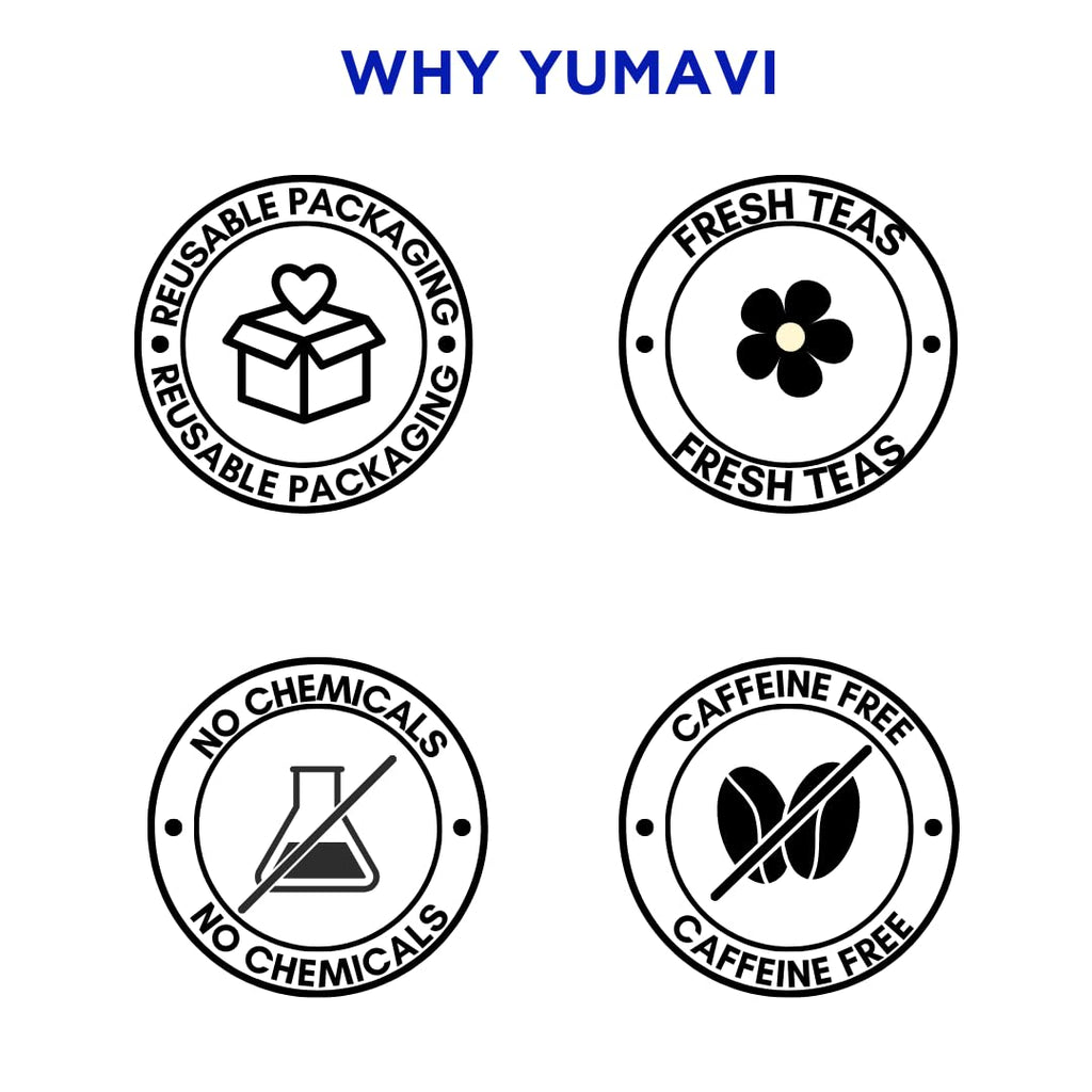 Yumavi Chamomile and Butterfly Pea Tea - 30 gm x 2 || No Harmful PET Jars or Plastic || Natural Antioxidant Tisanes || Immunity Booster & Stress Reliever || No Caffeine Herbal Tea