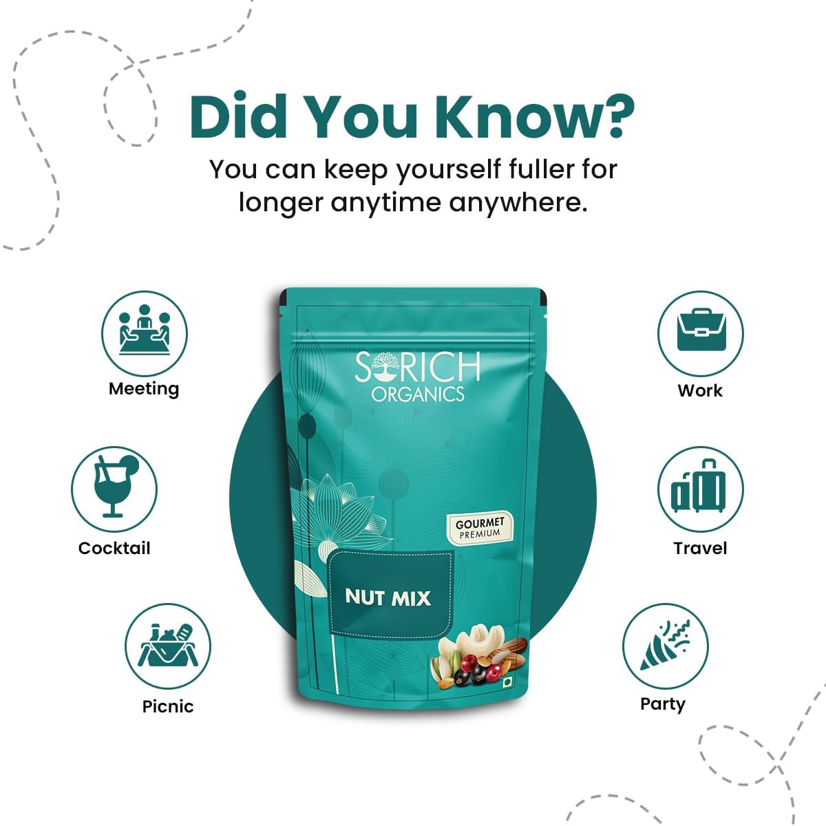 Sorich Organics 6-in-1 Seed Mix 900gm | Healthy Snacks | Mixed Seeds for Eating | Hair Growth | Immunity Booster | High Protein & Fibre | Gluten-Free Diet Food