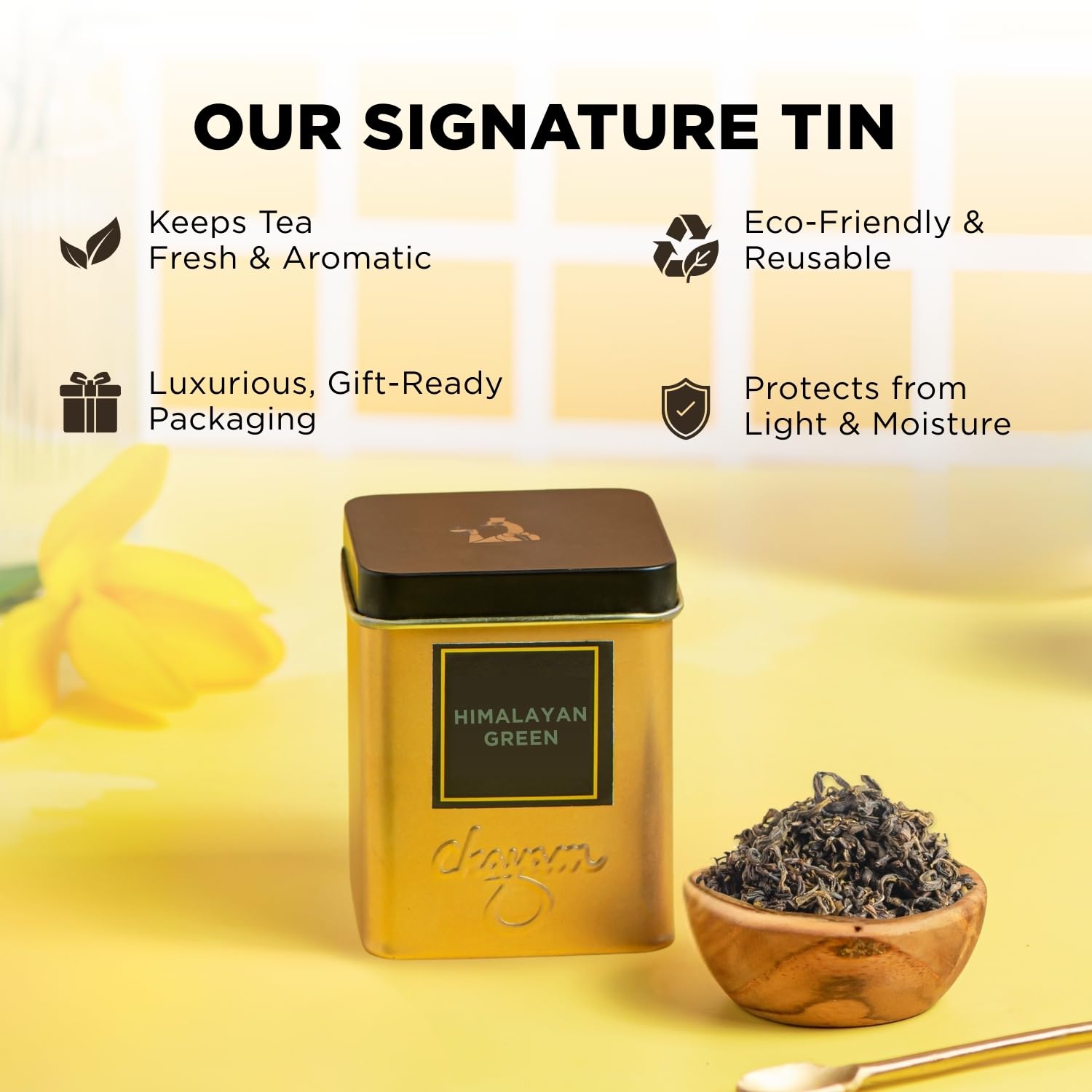 CHAYAM Kashmiri Kahwa Green Tea | 50g Loose Green Tea with Natural Saffron Flavour & Real Cardamom, Cinnamon, Cloves, Almond & Rose Petals | Boosts Immunity & Digestion | Authentic Kashmiri Chai