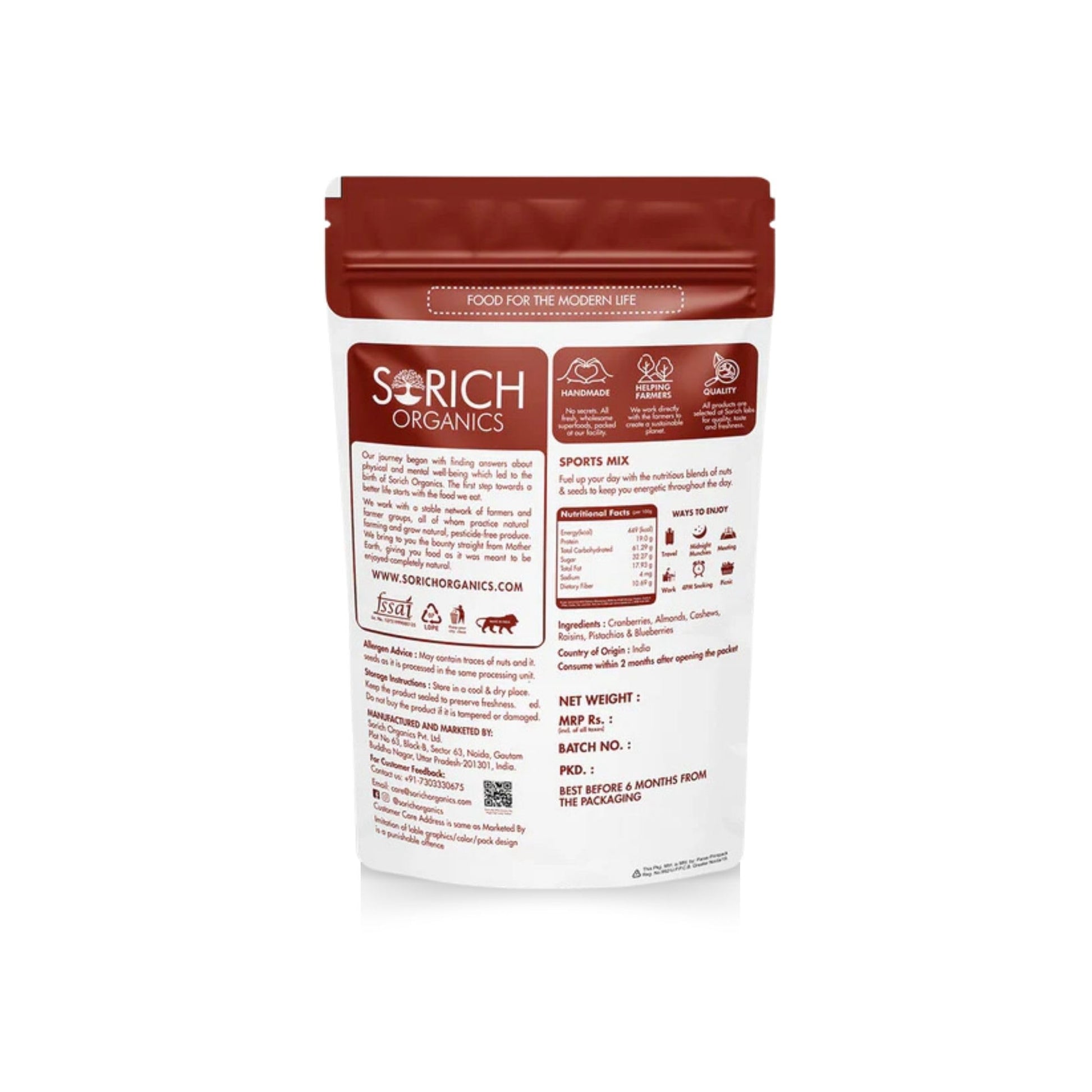 Sorich Organics 6-in-1 Seed Mix 900gm | Healthy Snacks | Mixed Seeds for Eating | Hair Growth | Immunity Booster | High Protein & Fibre | Gluten-Free Diet Food