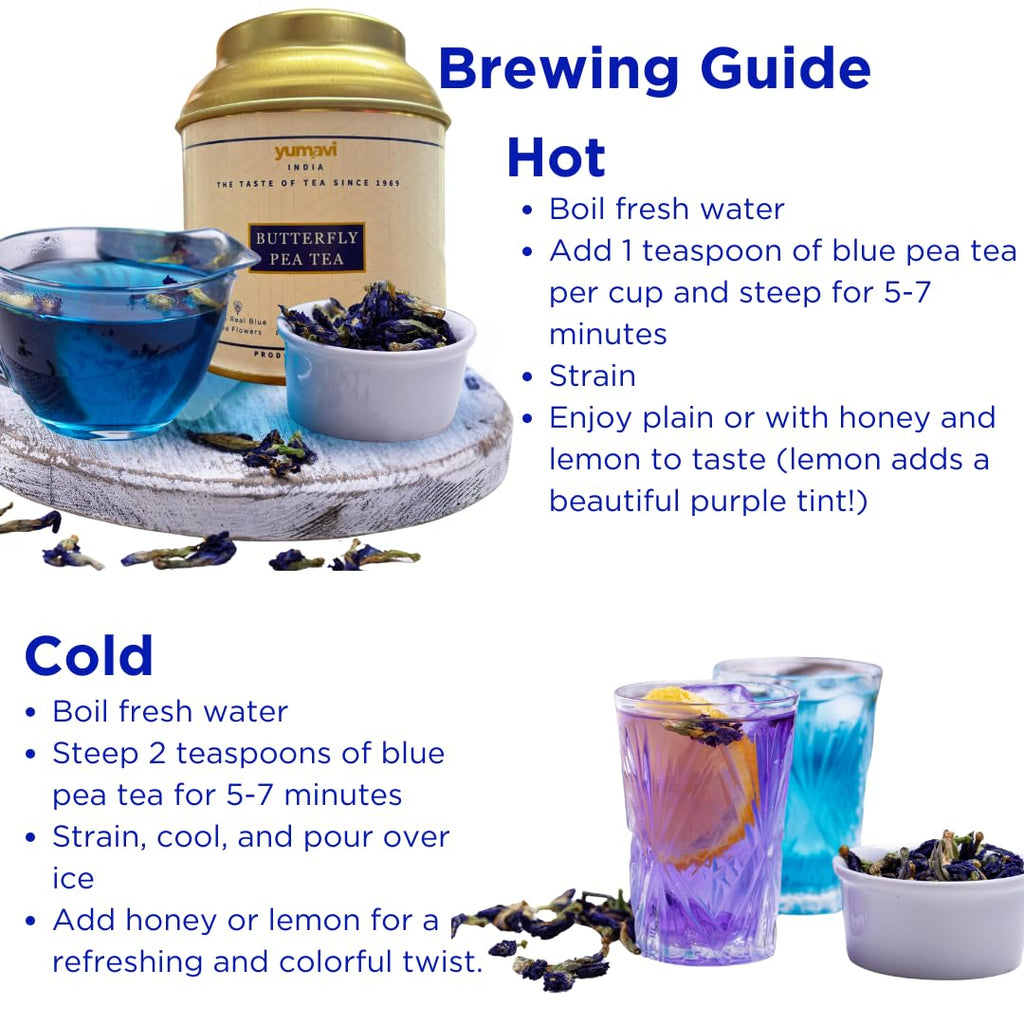 Yumavi Chamomile and Butterfly Pea Tea - 30 gm x 2 || No Harmful PET Jars or Plastic || Natural Antioxidant Tisanes || Immunity Booster & Stress Reliever || No Caffeine Herbal Tea