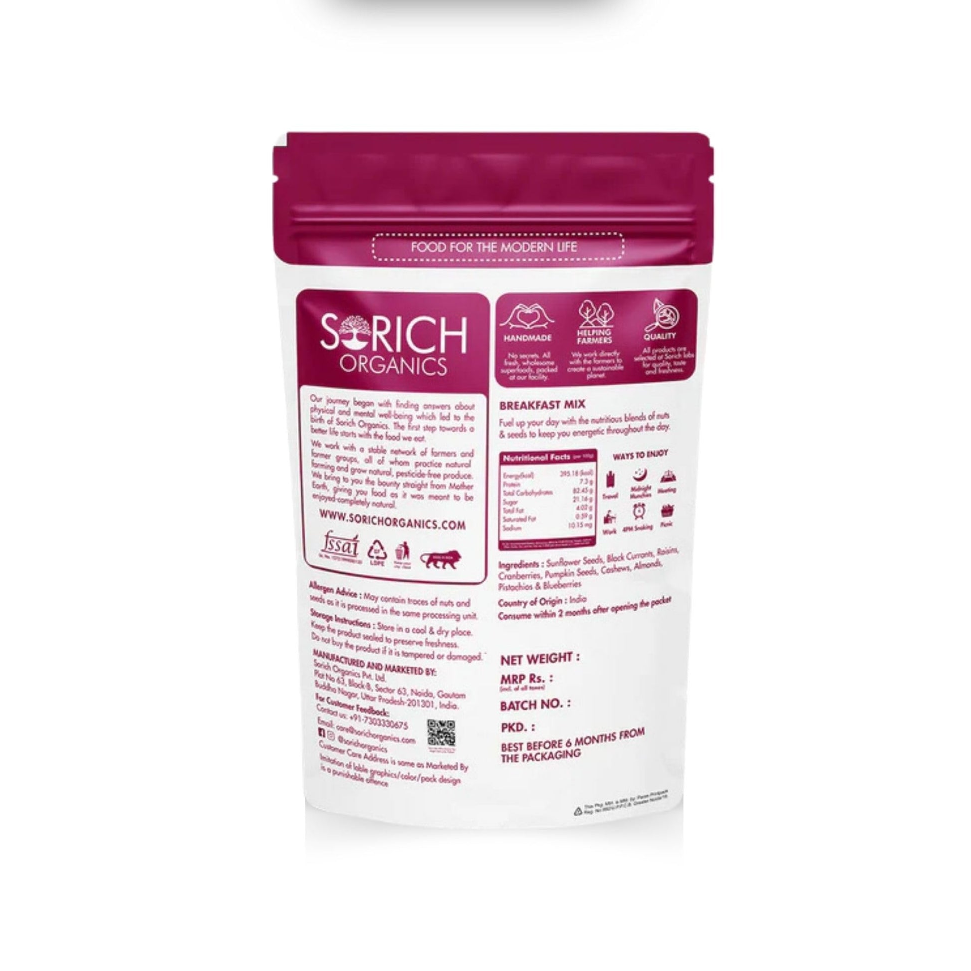 Sorich Organics 6-in-1 Seed Mix 900gm | Healthy Snacks | Mixed Seeds for Eating | Hair Growth | Immunity Booster | High Protein & Fibre | Gluten-Free Diet Food