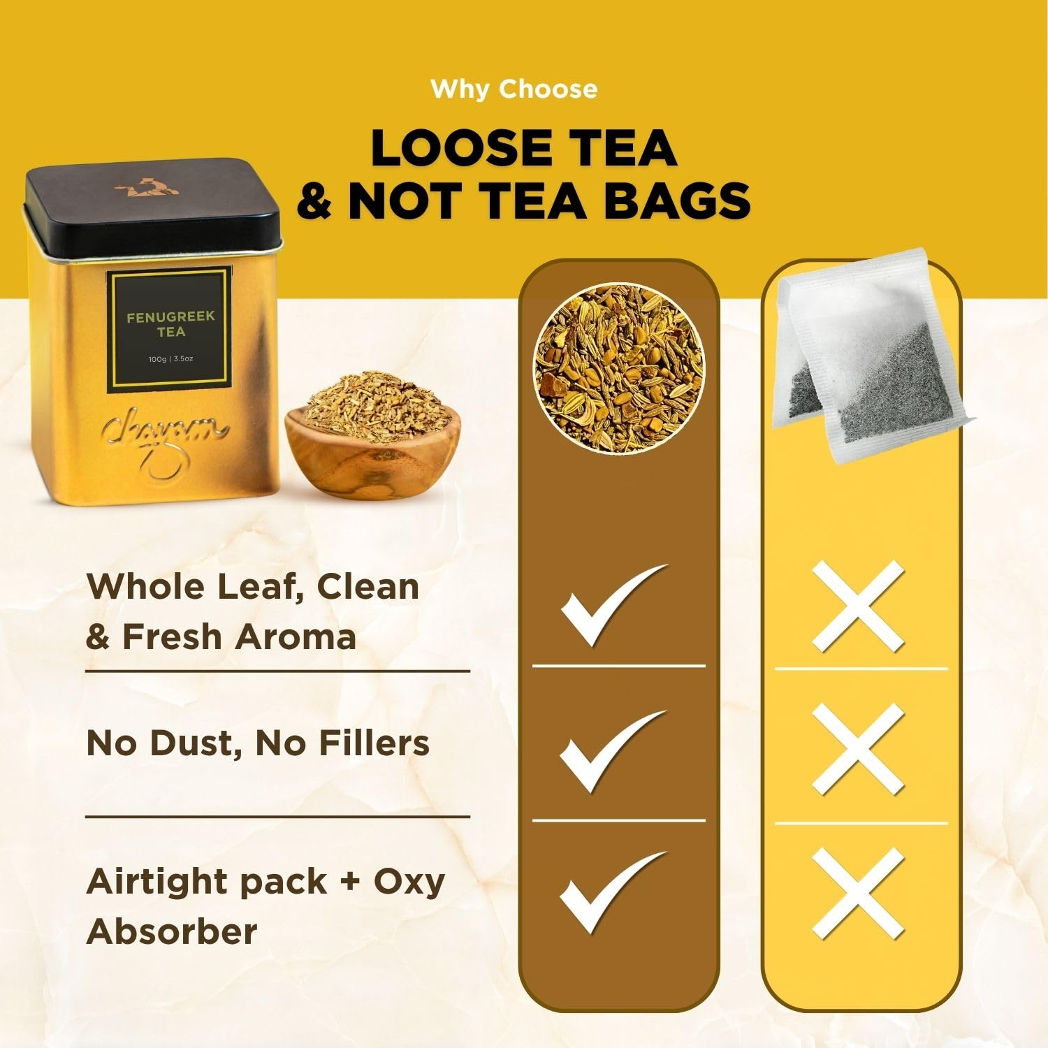 CHAYAM Kashmiri Kahwa Green Tea | 50g Loose Green Tea with Natural Saffron Flavour & Real Cardamom, Cinnamon, Cloves, Almond & Rose Petals | Boosts Immunity & Digestion | Authentic Kashmiri Chai
