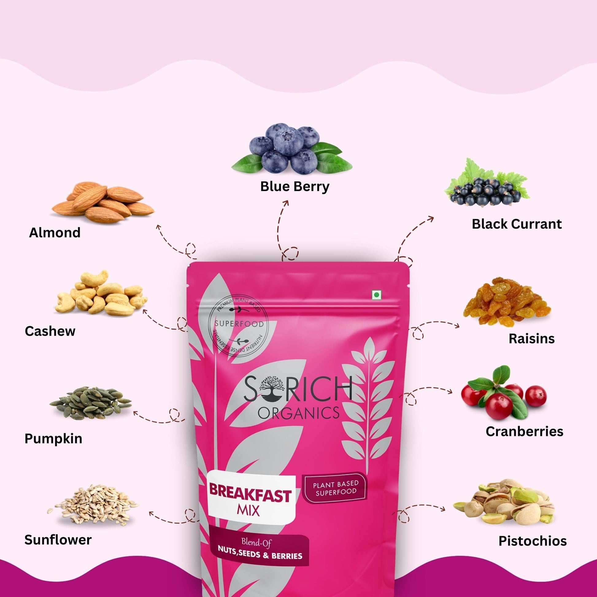 Sorich Organics 6-in-1 Seed Mix 900gm | Healthy Snacks | Mixed Seeds for Eating | Hair Growth | Immunity Booster | High Protein & Fibre | Gluten-Free Diet Food