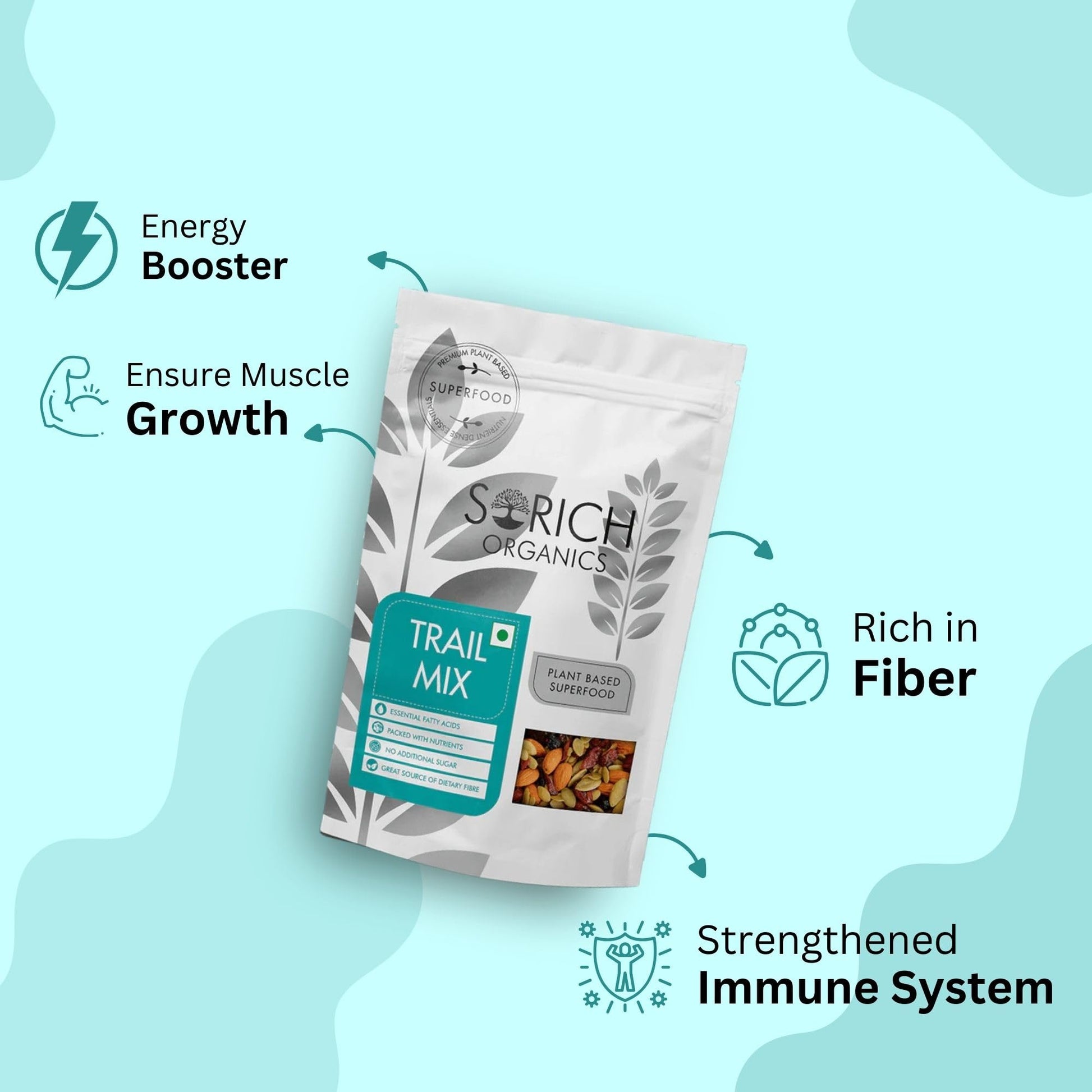 Sorich Organics 6-in-1 Seed Mix 900gm | Healthy Snacks | Mixed Seeds for Eating | Hair Growth | Immunity Booster | High Protein & Fibre | Gluten-Free Diet Food