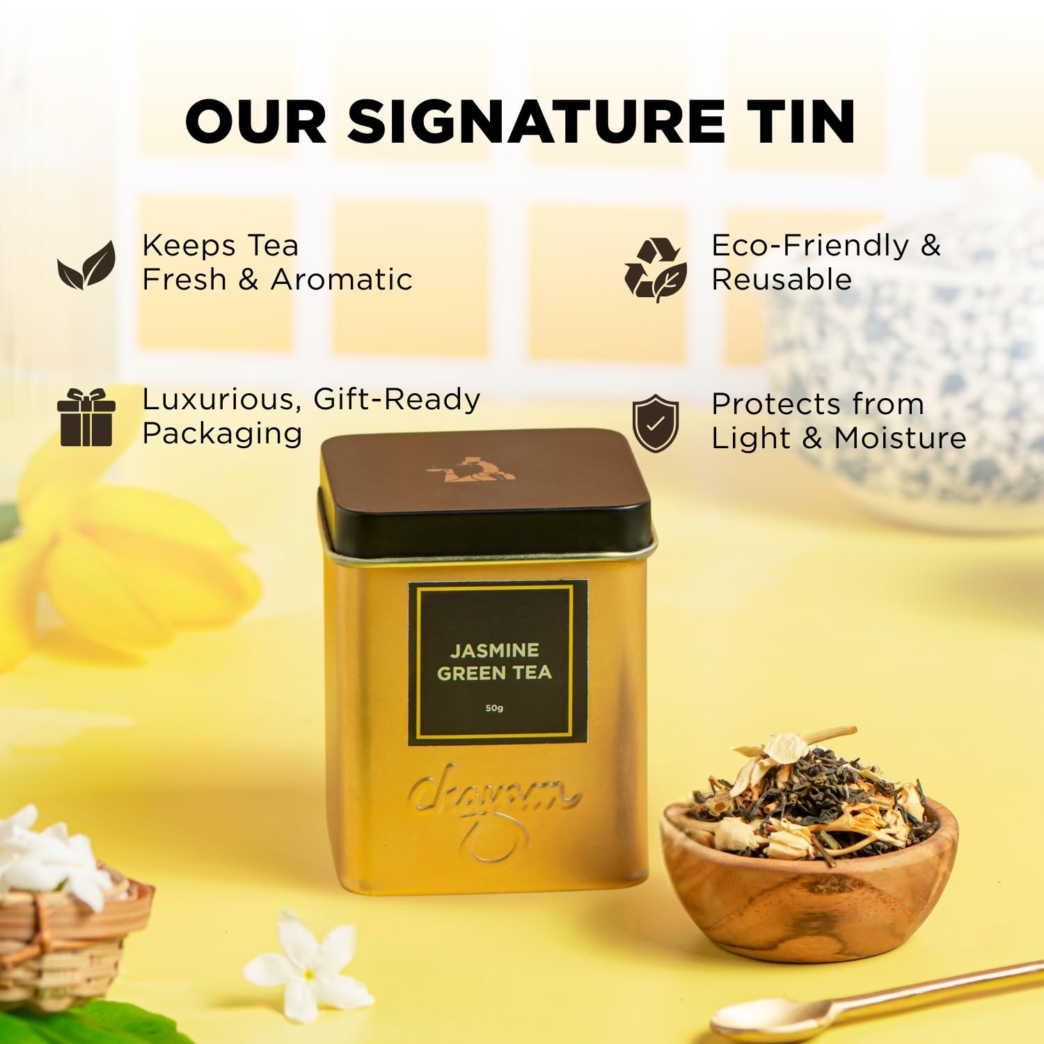 CHAYAM Kashmiri Kahwa Green Tea | 50g Loose Green Tea with Natural Saffron Flavour & Real Cardamom, Cinnamon, Cloves, Almond & Rose Petals | Boosts Immunity & Digestion | Authentic Kashmiri Chai