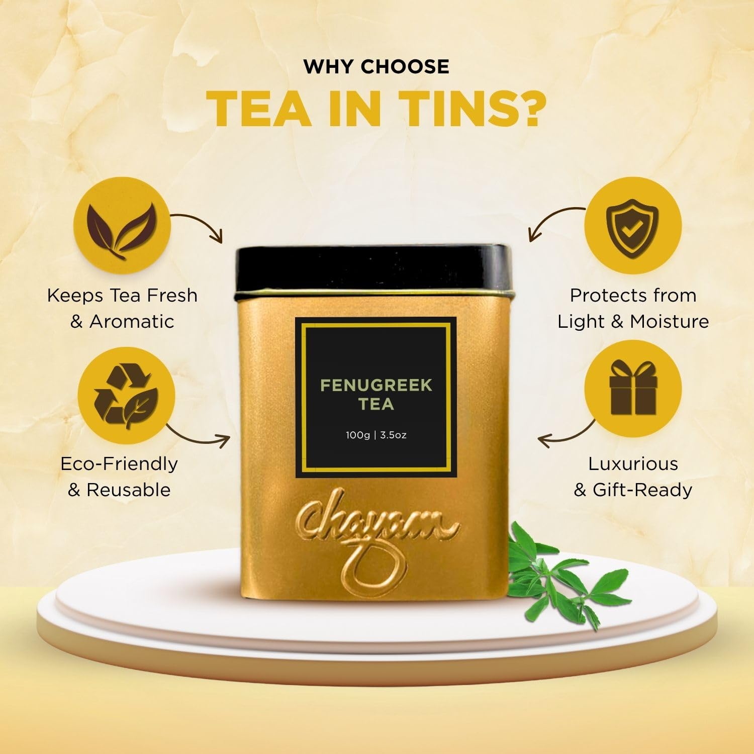 CHAYAM Kashmiri Kahwa Green Tea | 50g Loose Green Tea with Natural Saffron Flavour & Real Cardamom, Cinnamon, Cloves, Almond & Rose Petals | Boosts Immunity & Digestion | Authentic Kashmiri Chai