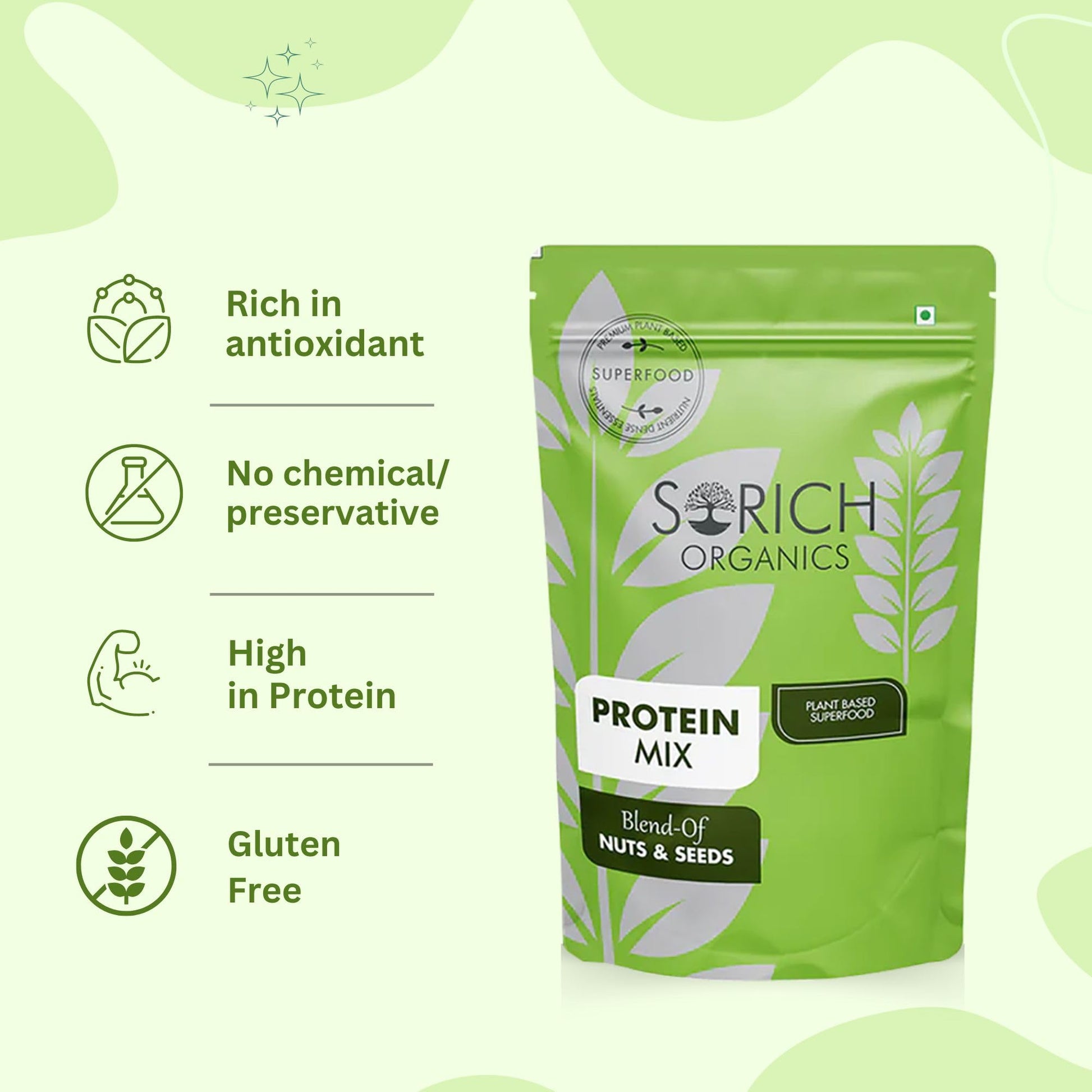 Sorich Organics 6-in-1 Seed Mix 900gm | Healthy Snacks | Mixed Seeds for Eating | Hair Growth | Immunity Booster | High Protein & Fibre | Gluten-Free Diet Food