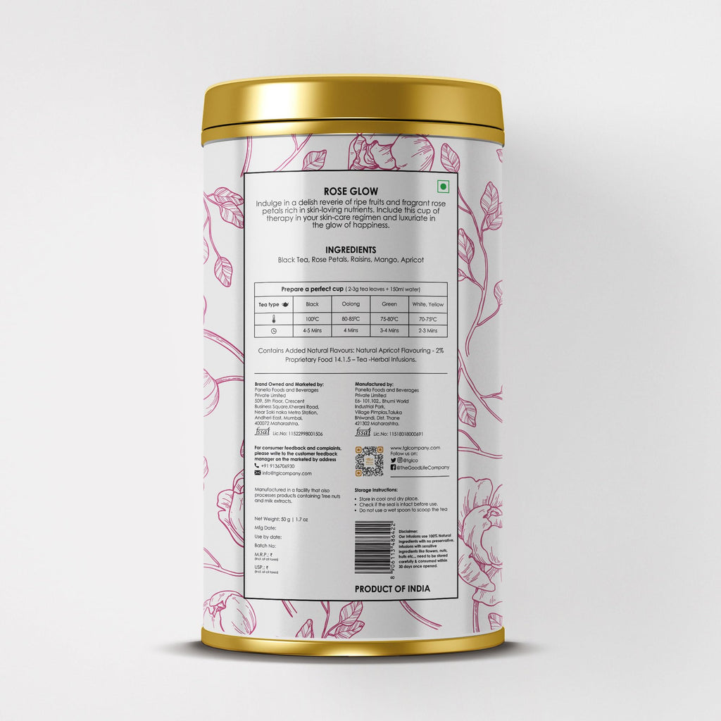 TGL Co. Rose Glow Black Tea (16 Tea Bags) | Radiant Skin & Hair | Rich in Antioxidants | Anti-Aging Benefits | Nourishes & Revitalizes | Floral & Refreshing Flavor