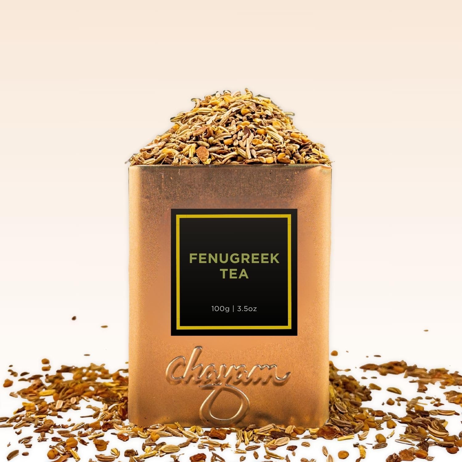 CHAYAM Kashmiri Kahwa Green Tea | 50g Loose Green Tea with Natural Saffron Flavour & Real Cardamom, Cinnamon, Cloves, Almond & Rose Petals | Boosts Immunity & Digestion | Authentic Kashmiri Chai