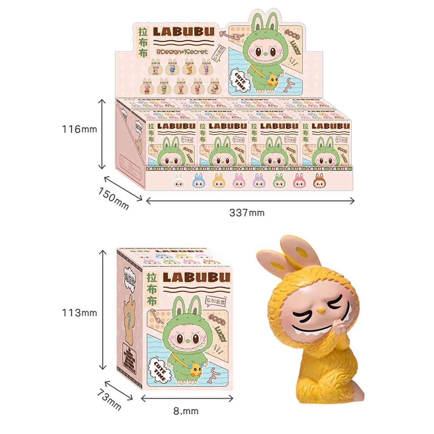 Lyla 8Pcs Mystery Toy Box Desktop Decor Cute Mini Figure Dolls for Boys Children Kids