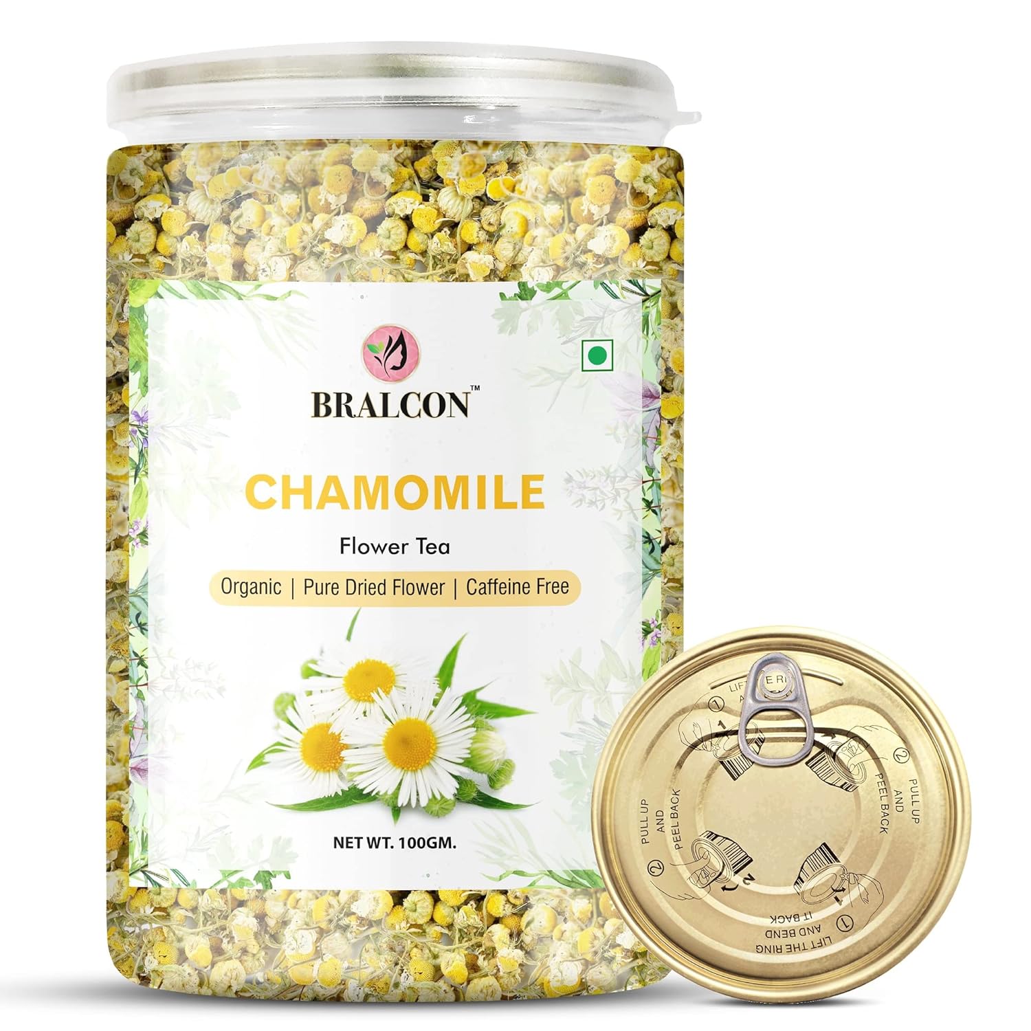 BRALCON Organic Chamomile Flower Tea - 100 Gm | Boost Immunity| Detox & Stress Relief
