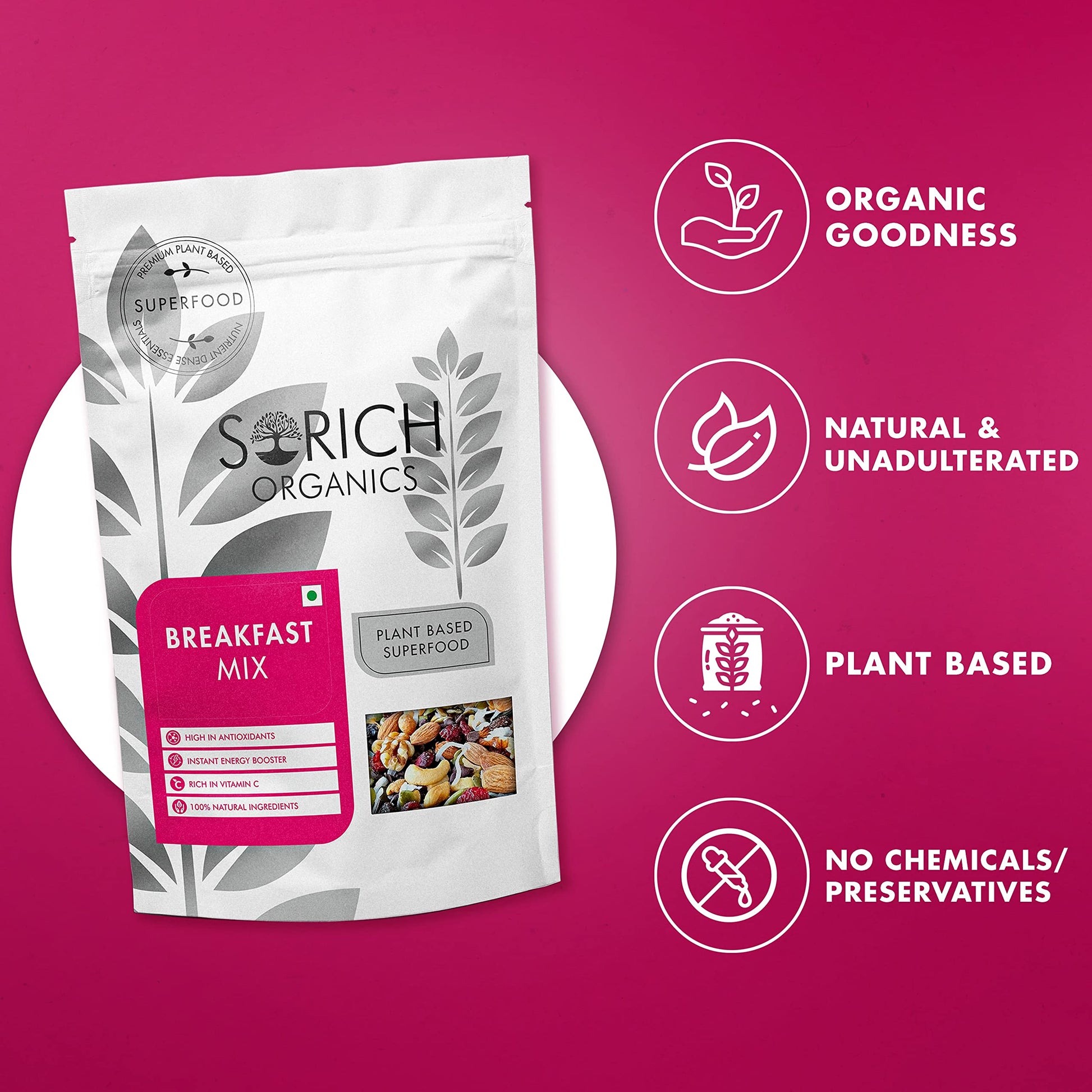 Sorich Organics 6-in-1 Seed Mix 900gm | Healthy Snacks | Mixed Seeds for Eating | Hair Growth | Immunity Booster | High Protein & Fibre | Gluten-Free Diet Food