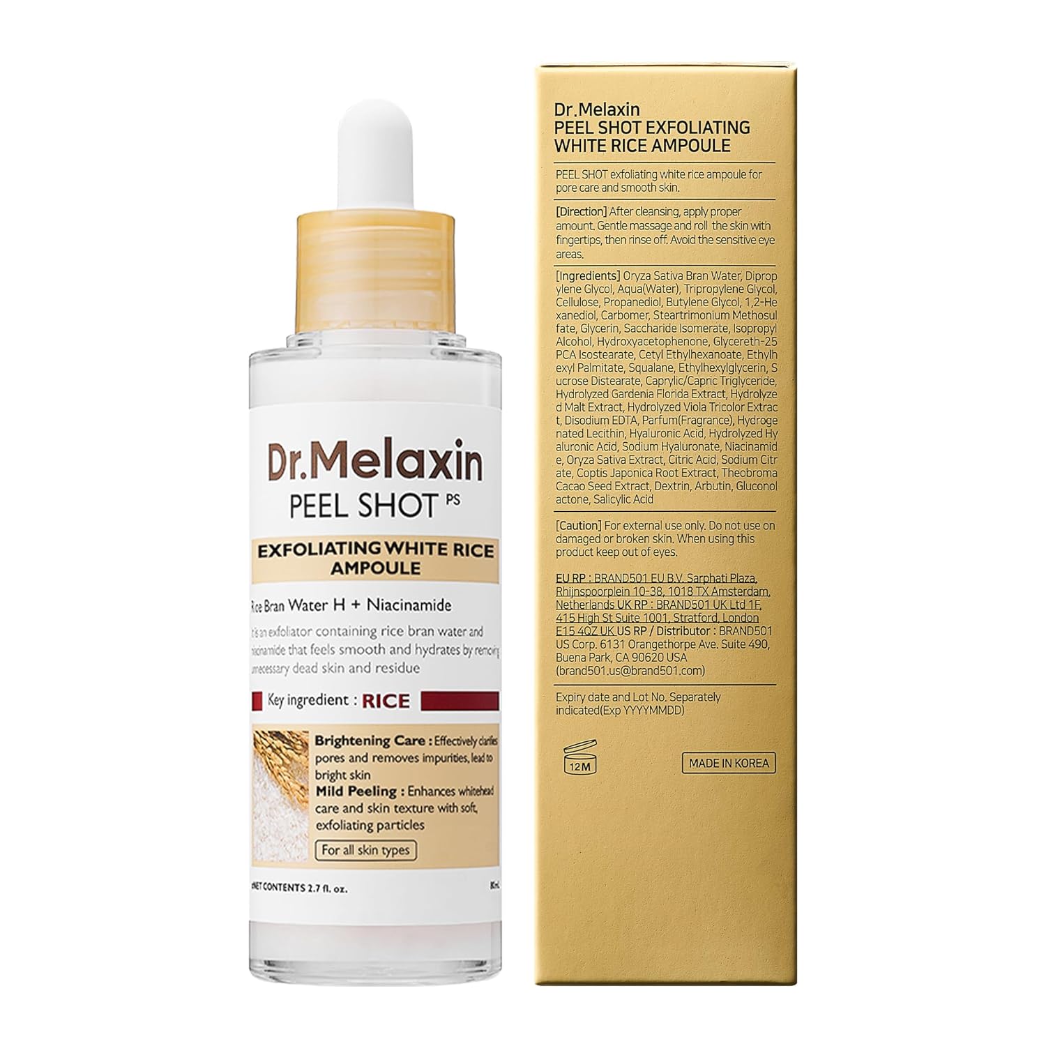 Peel Shot Glow White Rice Peeling Ampoule, Soft Exfoliating Face and Body Scrub Dead Skin Cells Remover for All Skin Types korean skin care 80ml