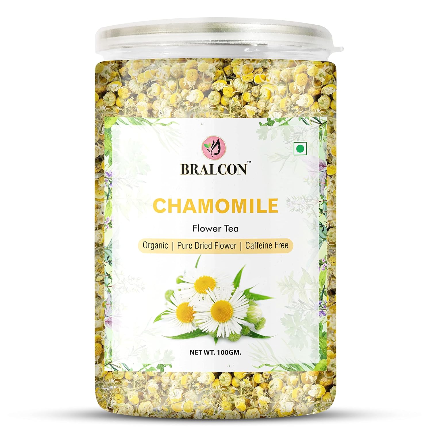 BRALCON Organic Chamomile Flower Tea - 100 Gm | Boost Immunity| Detox & Stress Relief