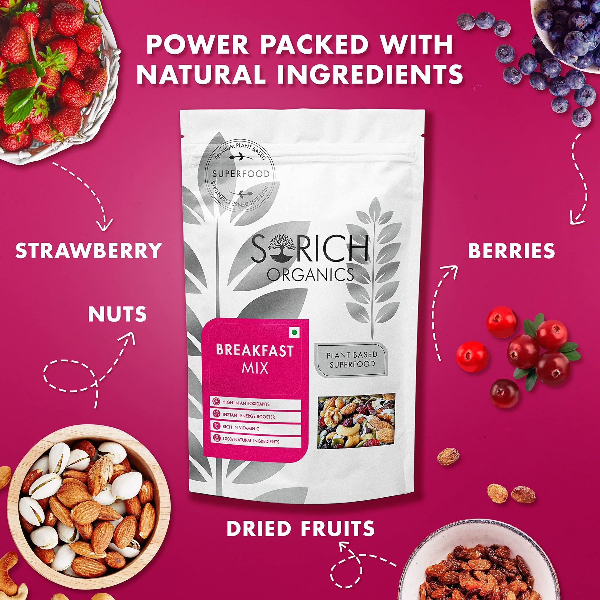 Sorich Organics 6-in-1 Seed Mix 900gm | Healthy Snacks | Mixed Seeds for Eating | Hair Growth | Immunity Booster | High Protein & Fibre | Gluten-Free Diet Food